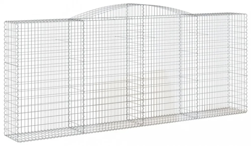 vidaXL 7 db íves horganyzott vas gabion kosár 400x50x160/180 cm