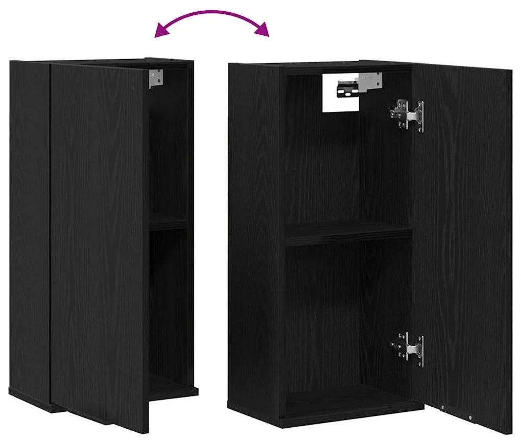 fekete tölgyfa fali szekrény 32 x 20 x 67 cm