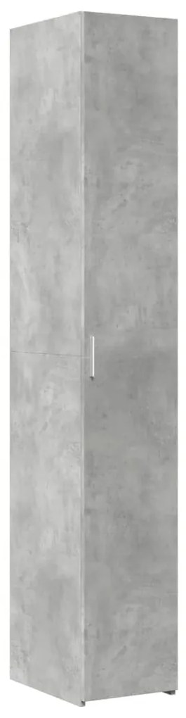 betonszürke szerelt fa magasszekrény 30 x 42,5 x 185 cm