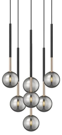 Zuma Line P0574-07F-SDFZ - Csillár zsinóron ARCTURUS 7xG9/4W/230V fekete