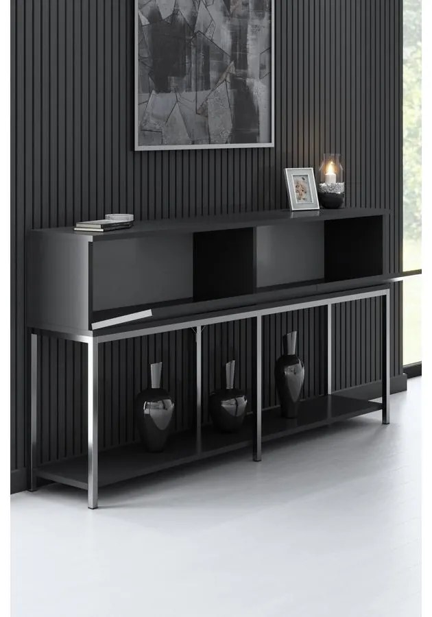 Konzolasztal Lord - Anthracite, Silver