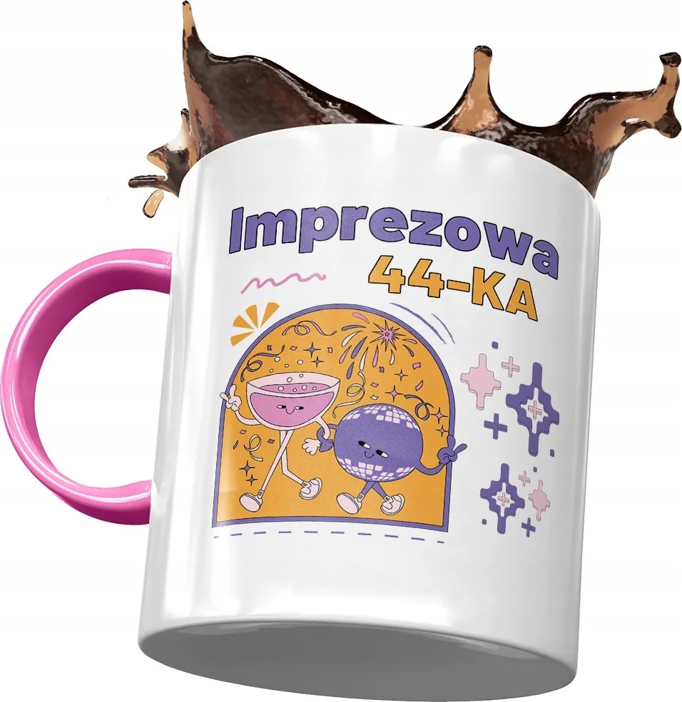 Rózsaszín Bögre Születésnapra 44 44-es 44-es Ajándék Nyomtatott Fotóval