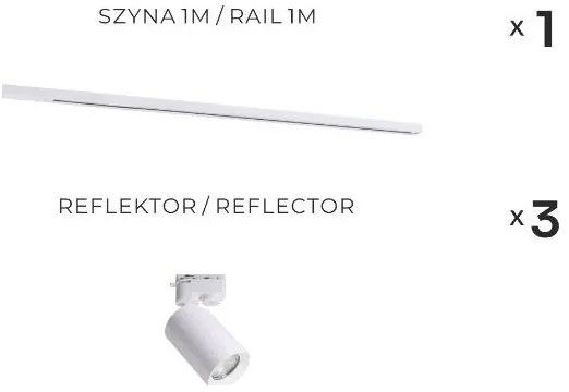 Zuma Line 3555 - TORE sínrendszeres spotlámpa 3xGU10/35W/230V fehér