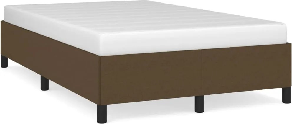 vidaXL sötétbarna szövet ágykeret matrac nélkül 120x200 cm