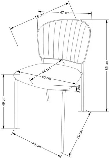K-460 étkezőszék fekete arany