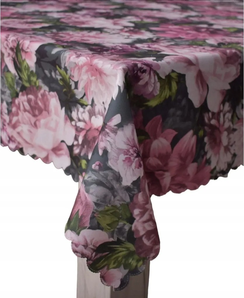 Abrosz Foltálló 110X160 CM Sötét Grafit Nagy Virágok