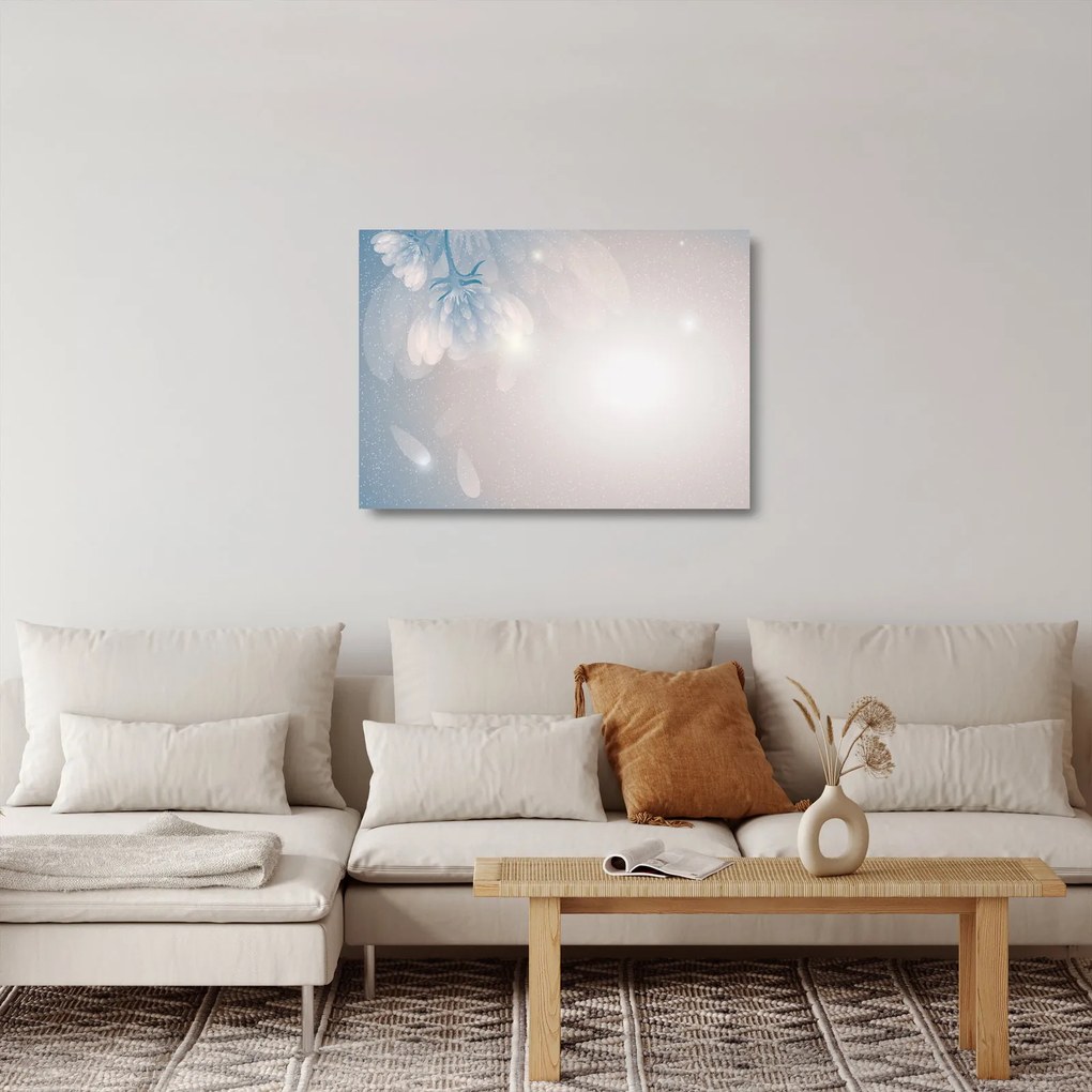 Kép - havas virágok (üvegen) (70x50 cm)