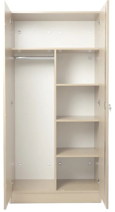Visio fa szekrény, 90 x 45 x 185 cm, hengerzár, juhar