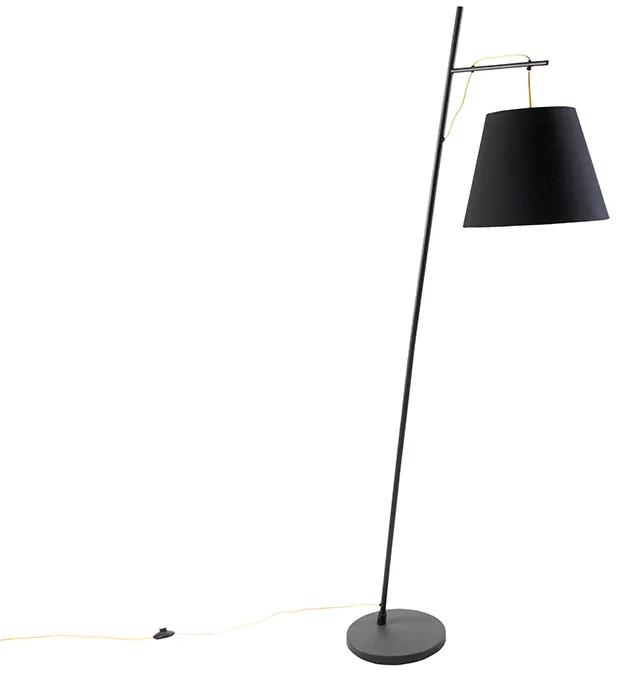 Modern állólámpa fekete árnyalatú fekete és arany színnel - Andrie