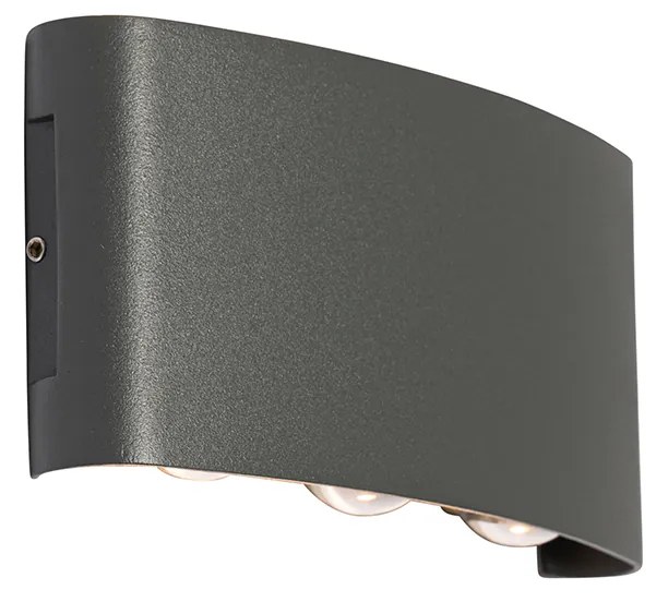 Kültéri fali lámpa sötétszürke LED-del 6 lámpás IP54 - Silly