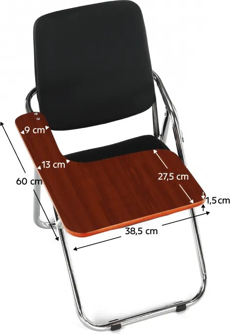 Írólapos szék, fekete/natúr, SONER