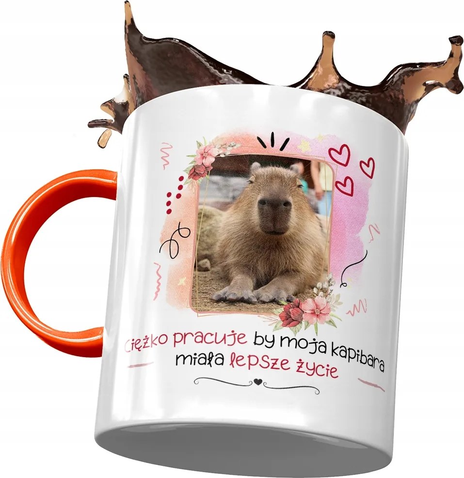 Kapibara Narancssárga Bögre Születésnapra Ajándék Nyomtatott Fotóval