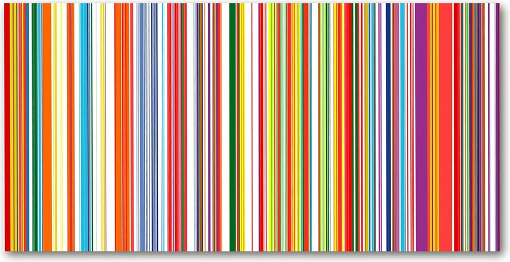 Konyhai panel Színes csíkok 140x70 cm Ragasztó