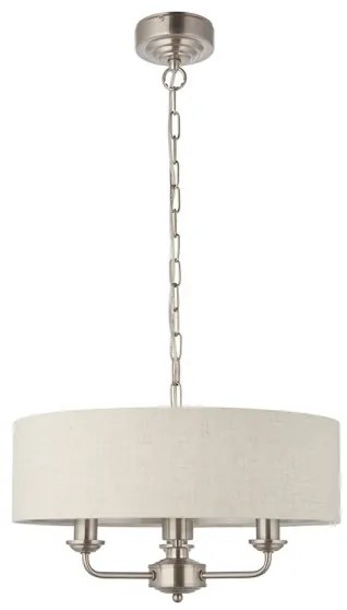 Endon 94361 - Csillár láncon HIGHCLERE 3xE14/40W/230V bézs/matt króm