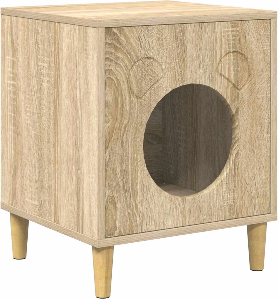 vidaXL Macska Ház Sonoma 42,5 x 40 x 53 cm Faanyag