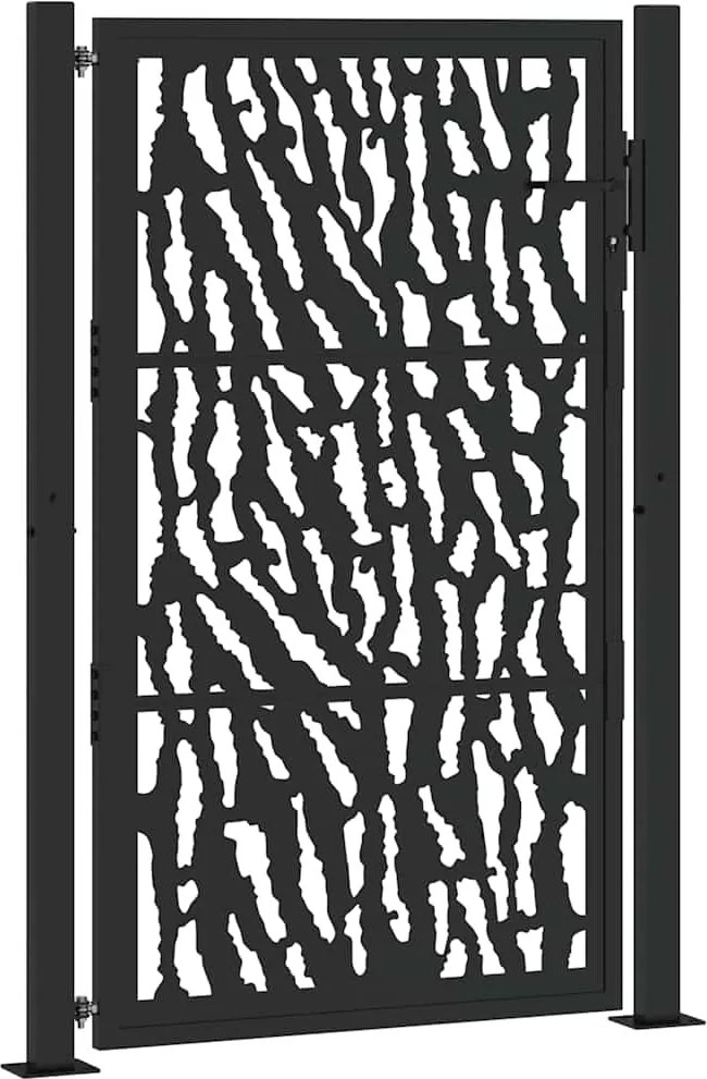 vidaXL fekete kerti kapu 100x150 cm acél mintázatú