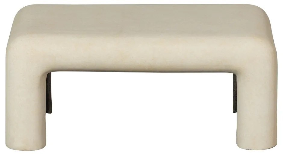 Krémszínű dohányzóasztal szett kő dekorral 2 db-os 42x92 cm Stani – WOOOD