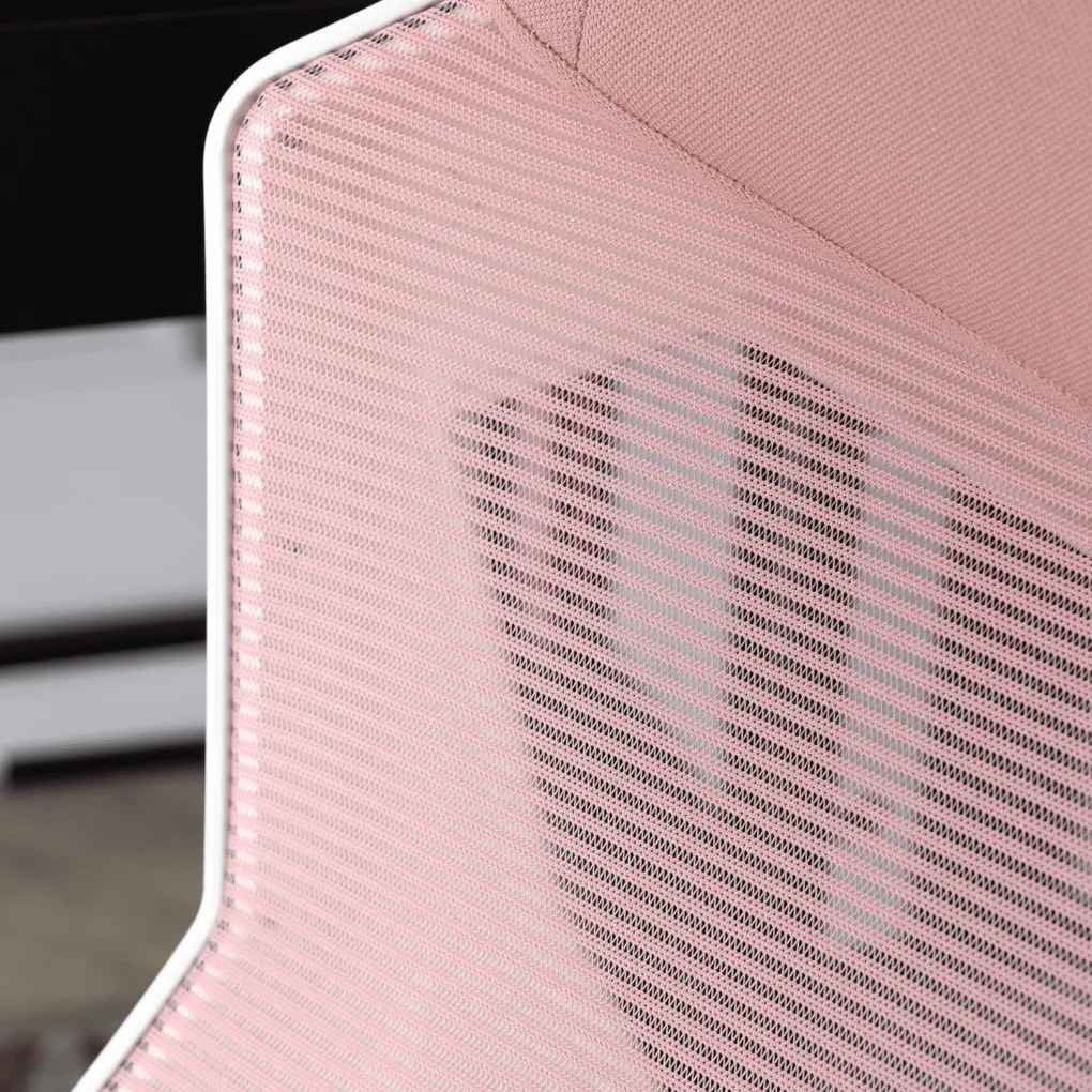 Gamer Forgószék Rózsaszín/Fehér Színben. Teherbírás: 150 kg. BING