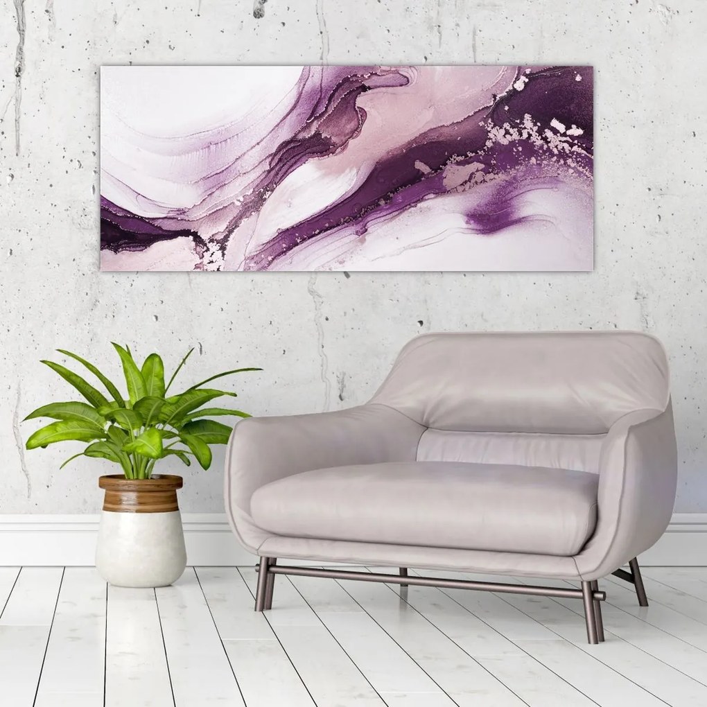 Kép - Lila folyadék művészet (120x50 cm)