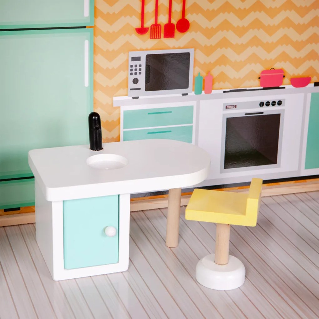 Nagy fa babaház mozgatható lifttel