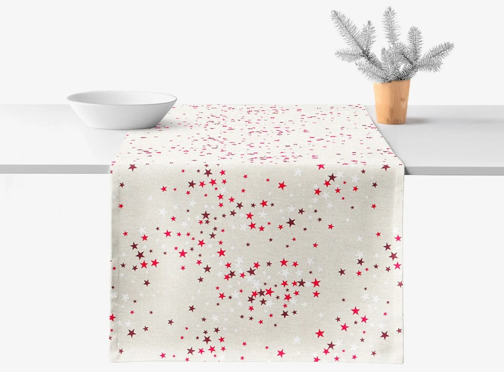 Goldea valencia asztali futó - csillagok natúr alapon 35x120 cm