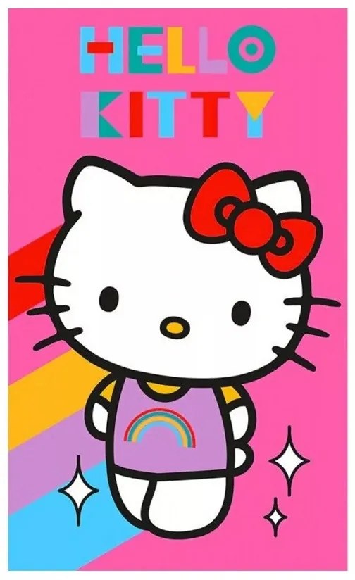 Hello Kitty Rainbow kéztörlő, arctörlő, törölköző 30x50 cm