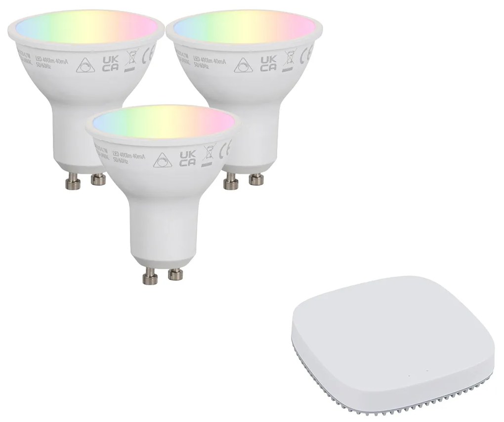 Okos GU10 szabályozható LED izzókészlet 4,7W 400 lm 2700K-6500K Zigbee Smart Hubbal