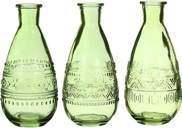 Üveg váza gyertyatartó 15,8 cm üveg zöld