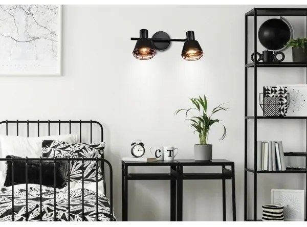 Fali spotlámpa NERIA 2xE14/40W/230V fekete/réz