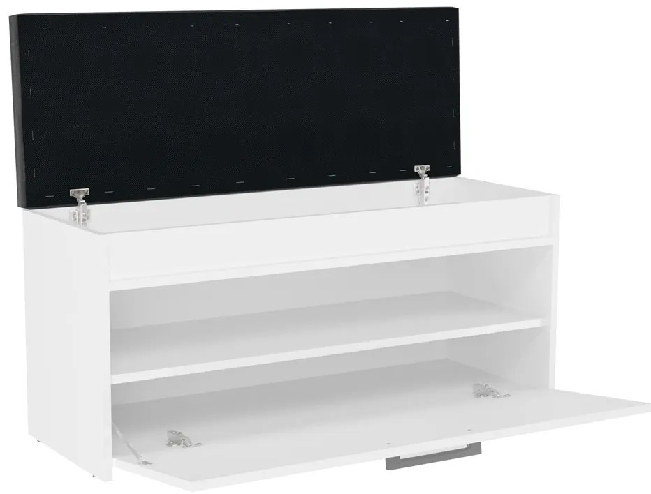 Drohmo Parma cipőtároló pad, 100x49x35 cm, fehér