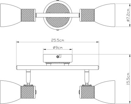 Globo 54352-2 Spot matt króm, fa, üveg fehér, BxH:155x255, exkl. 2xE14 40W 230V
