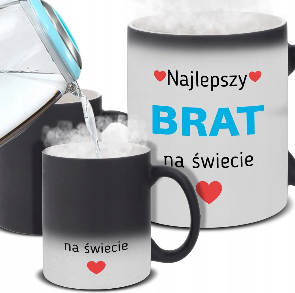 Mágikus Bögre 330ml Fekete Mat Ajándék Legjobb Testvér Mix Vicces Minták