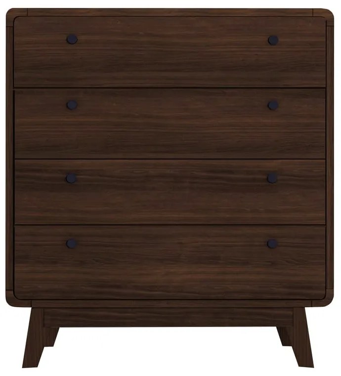 Sötétbarna magas komód diófa dekorral 80x88 cm Caitlin – Støraa