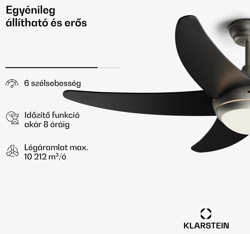 Bolero 2 az 1-ben Smart, mennyezeti ventilátor, Ø 132 cm, fény 55 W, távirányító, vezérlés applikáción keresztül, 2 menetirány