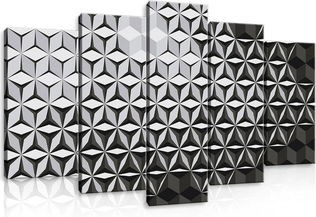 Vászonkép 100x60 Absztrakt geometria 3D szürke monokróm minta szerkezet