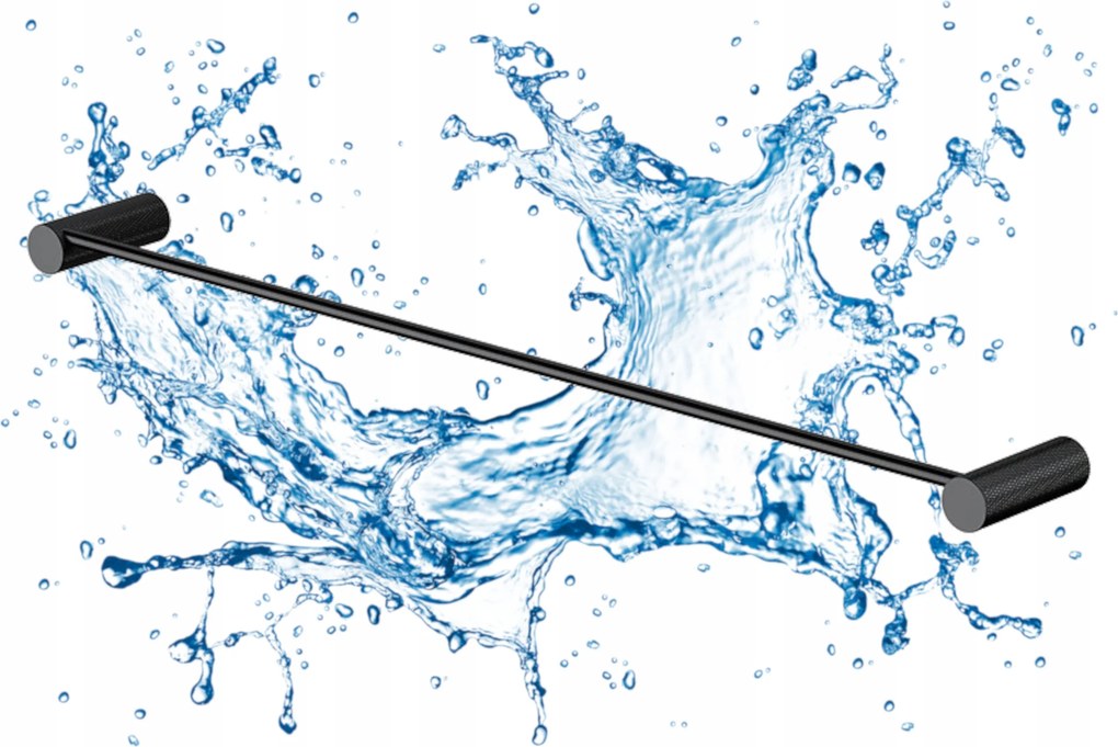 Cersanit Törölközőtartó, szimpla, fekete, modern design