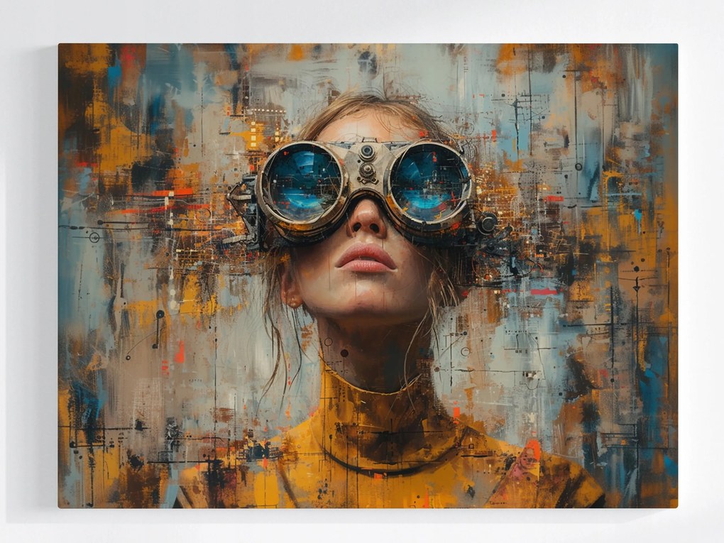 Poszter Női Portré Steampunk Urban Industrial 100x75