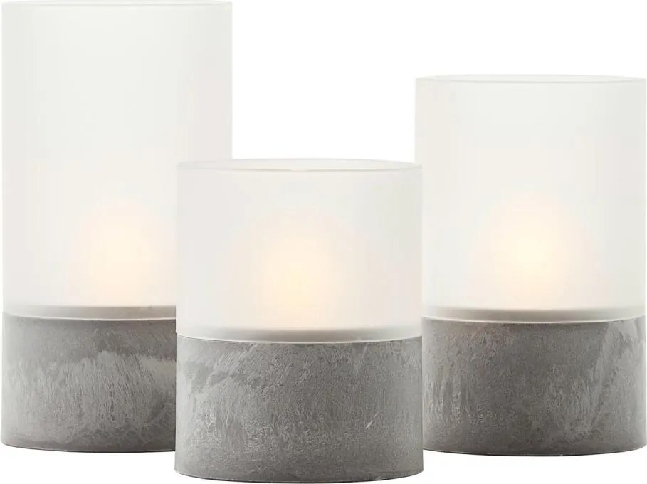 Brilliant - 3 db LED gyertya szett BOUGIE LED/2xAA IP44 szürke/fehér