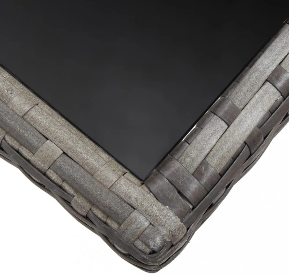 7 részes szürke polyrattan kültéri étkezőgarnitúra párnákkal