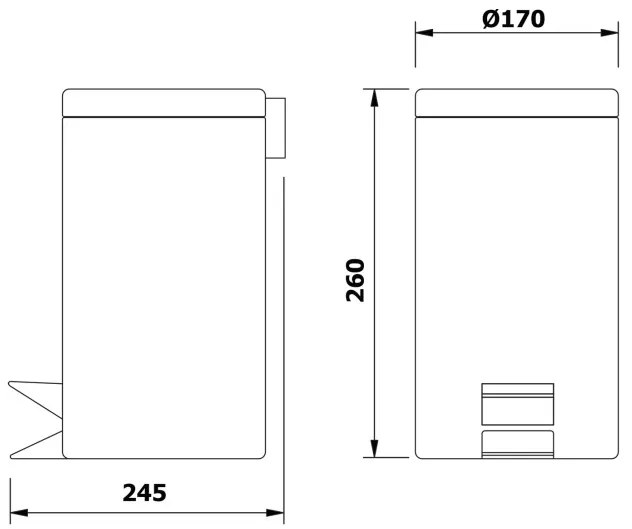 Erga Basic, kerek szemetes 3l, króm, ERG-02479