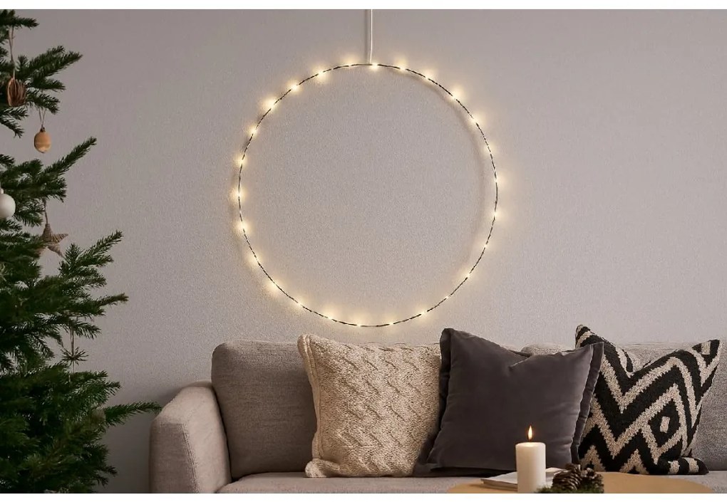 LED függő dekoráció CIRCLE Ø 70 cm, ezüst