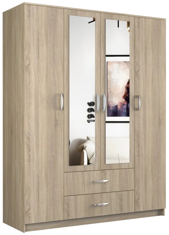 ROMANA 160 gardróbszekrény, sonoma