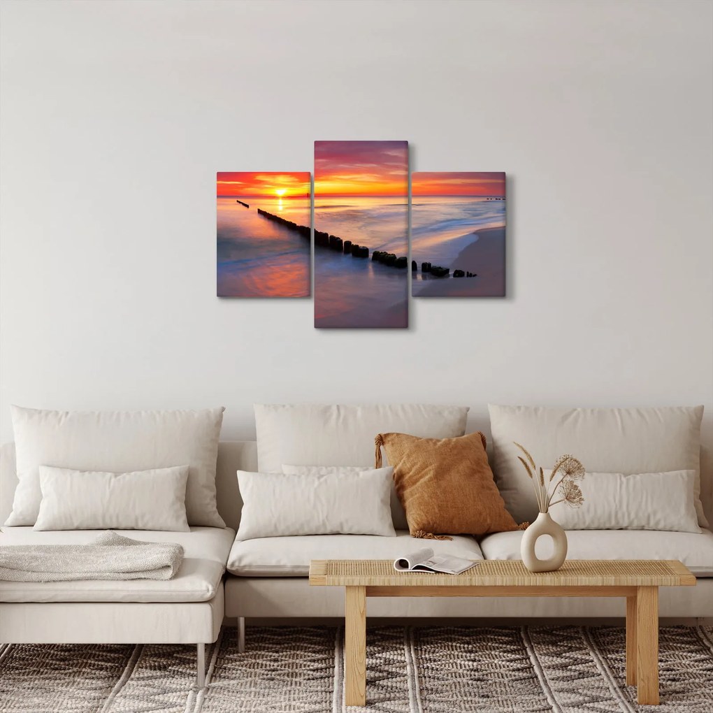 Kép - Naplemente, Balti tenger, Lengyelország (90x60 cm)