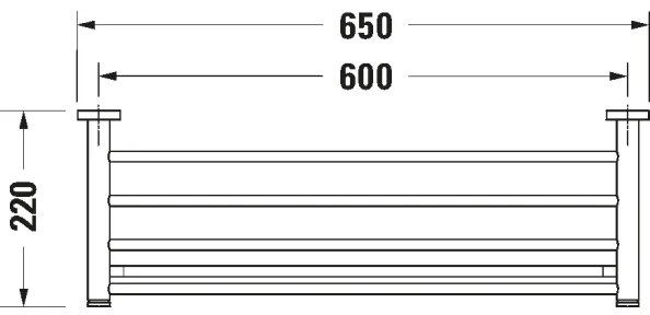 Duravit 99251000 - Fali törölközőtartó D-CODE 65 cm fényes króm