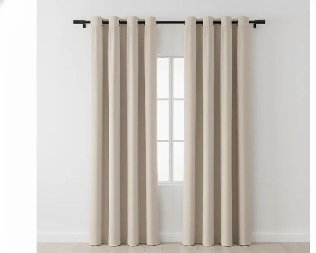 Sötétítő függöny VELVET bézs 140x250 cm (2 db), fém karikák