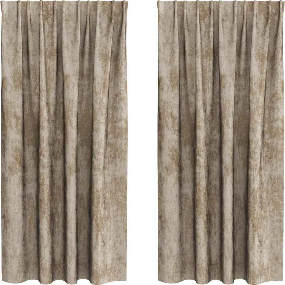 vidaXL Bársonyfüggönyök 2 pcs pezsgőszín 175 x 140 cm Bársony