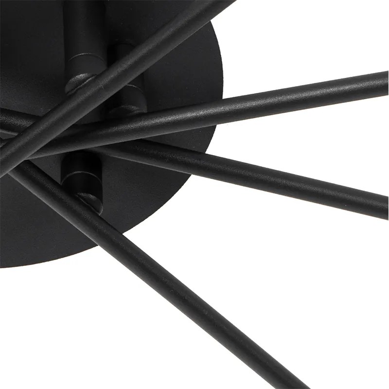 Modern mennyezeti lámpa fekete 8-as füstüveggel - Athén