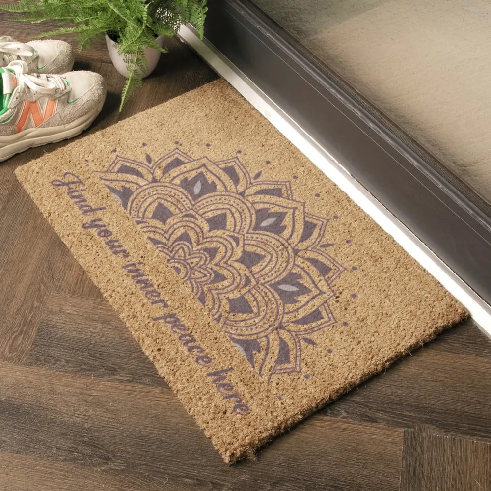 Kókuszrost lábtörlő 40x60 cm Find Your Inner Peace – Artsy Doormats