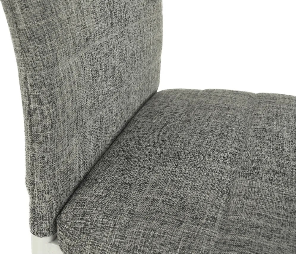 Étkezőszék, világos szürke szövet/fehér fém, COLETA NOVA