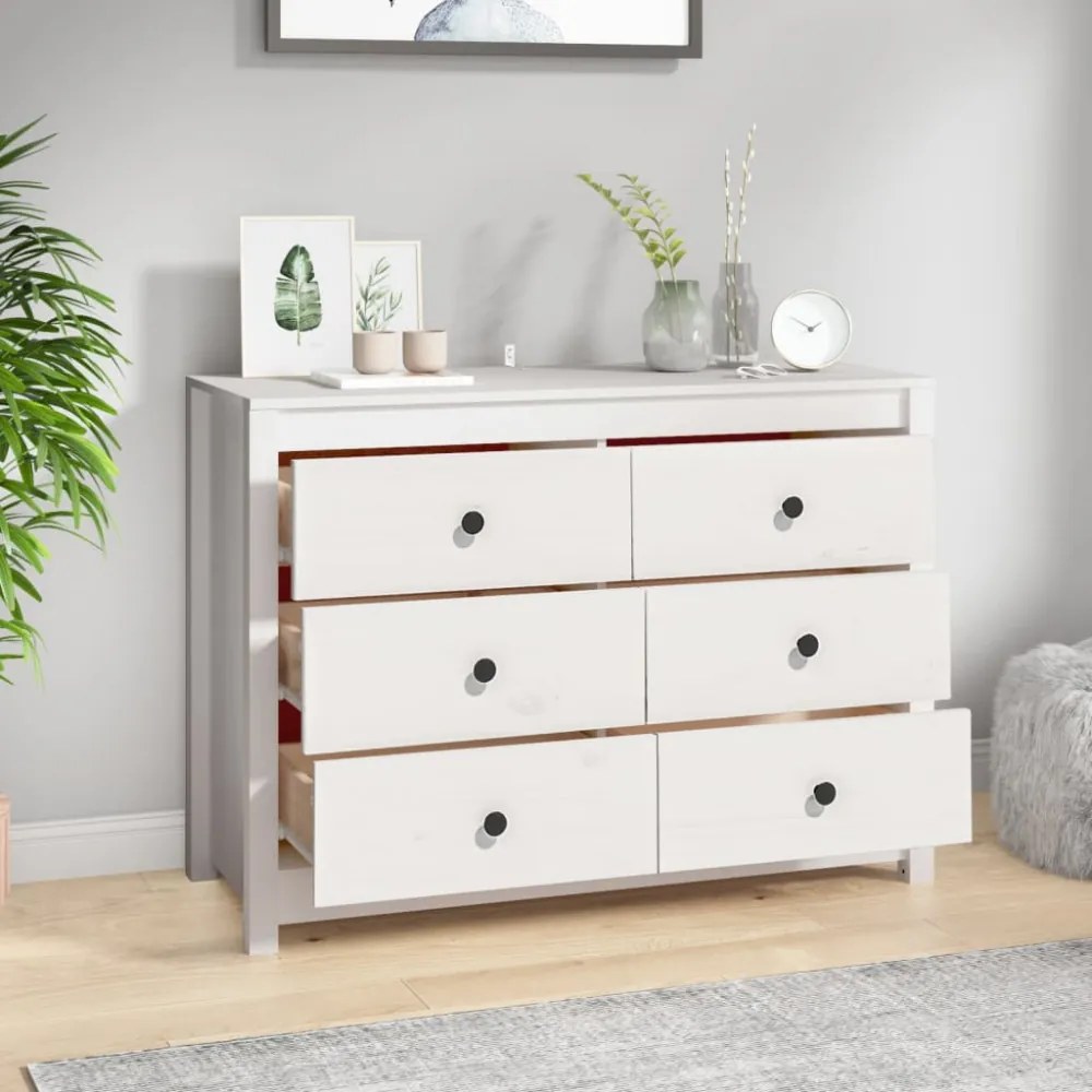 fehér tömör fenyőfa kisszekrény 100 x 40 x 72 cm